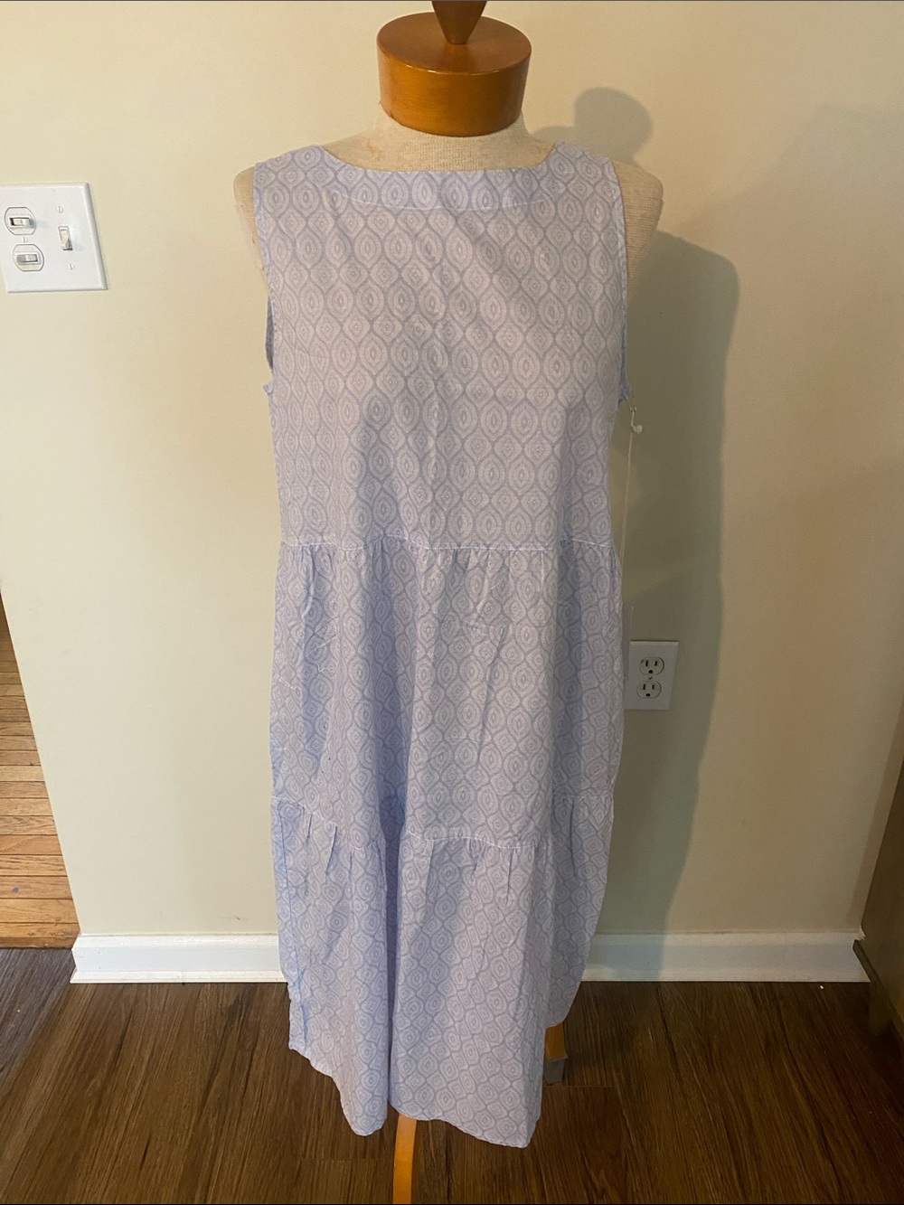 New! Haven Well Within light blue cotton tiered midi sundress. Size S